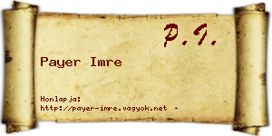 Payer Imre névjegykártya